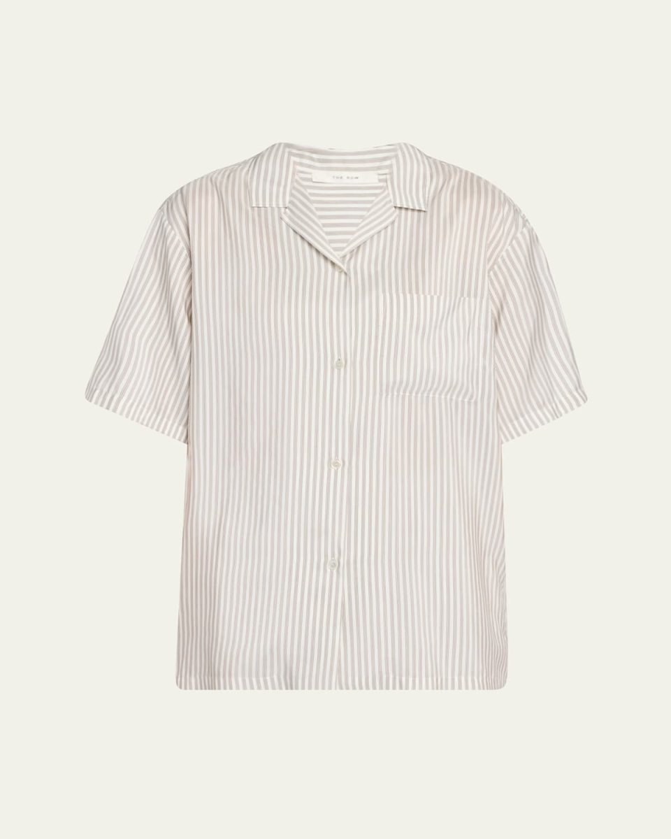 Jorge Striped Silk Camp Shirt